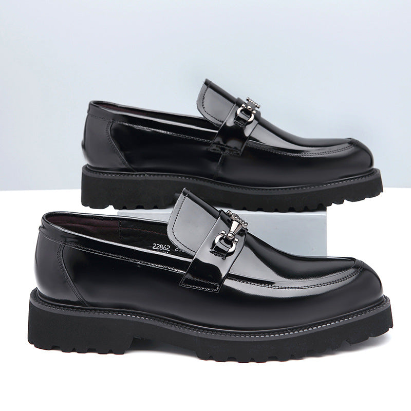 Men's Autumn Breathable Business Cowhide Slip-on Casual Shoes