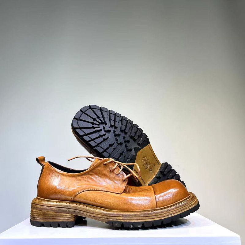 Men's British Style Business Formal Round Head Leather Shoes
