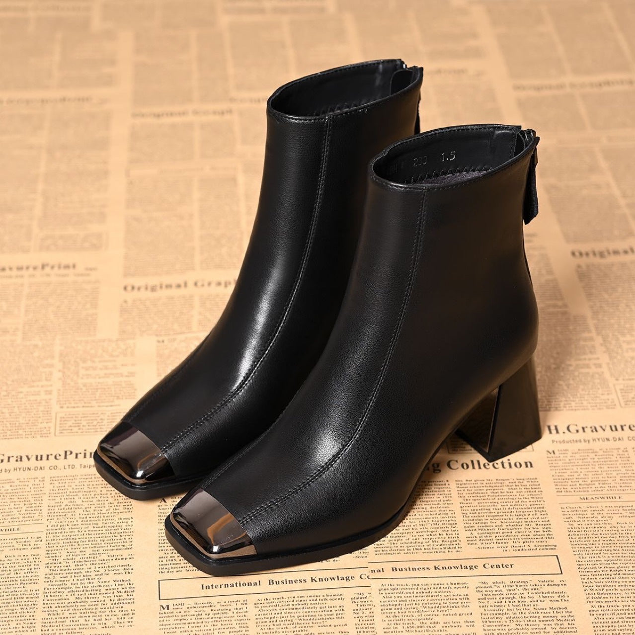 Women's High Short Female Chunky Genuine Soft Boots