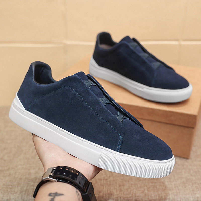 Men's Layer Cowhide Four Korean Versatile Personality Sneakers