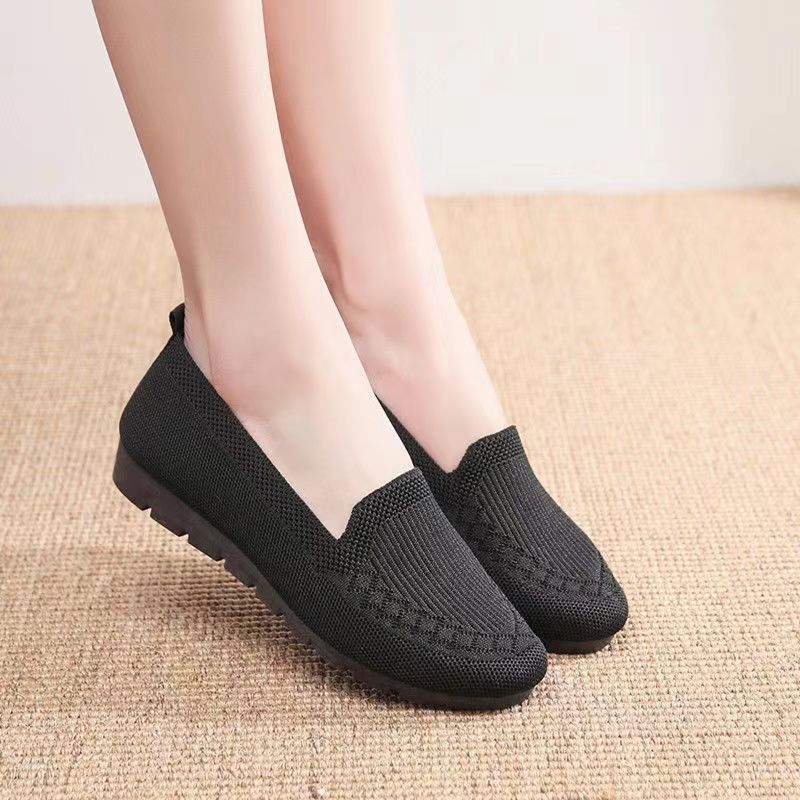 Women's Cloth Breathable Mesh Flat Mom Shallow Casual Shoes
