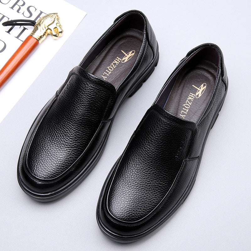 Men's Head Layer Cowhide Genuine Four Business Leather Shoes