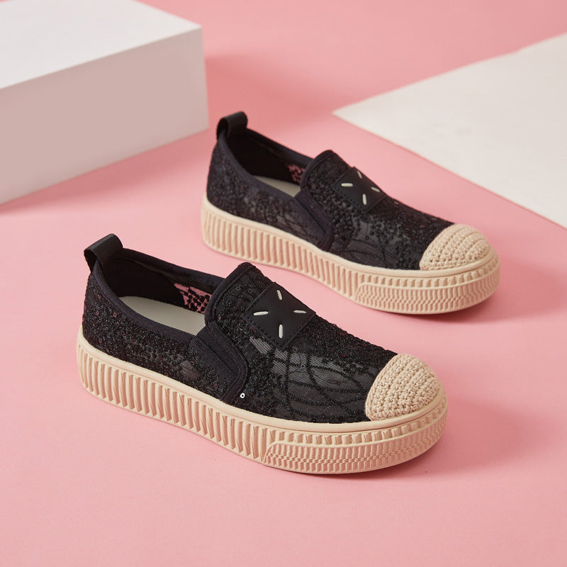 Women's Comfortable Breathable Lace Fisherman Summer Campus Casual Shoes