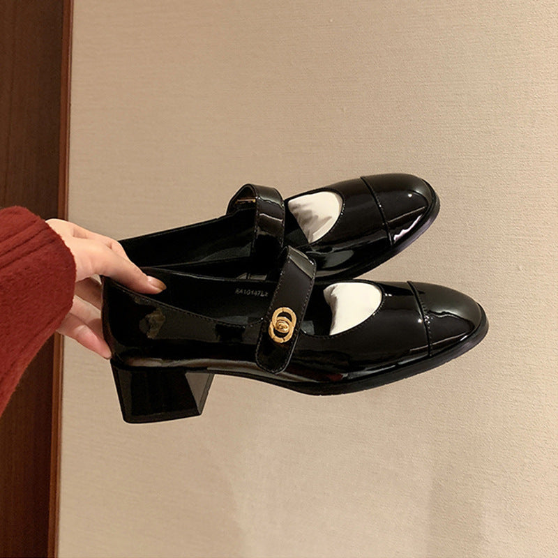 Su Christmas Prelude Classic Style Buckled Women's Shoes