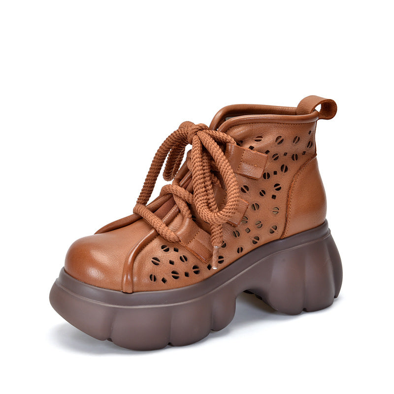 Women's Wedge Summer First Layer Cowhide Platform Sandals