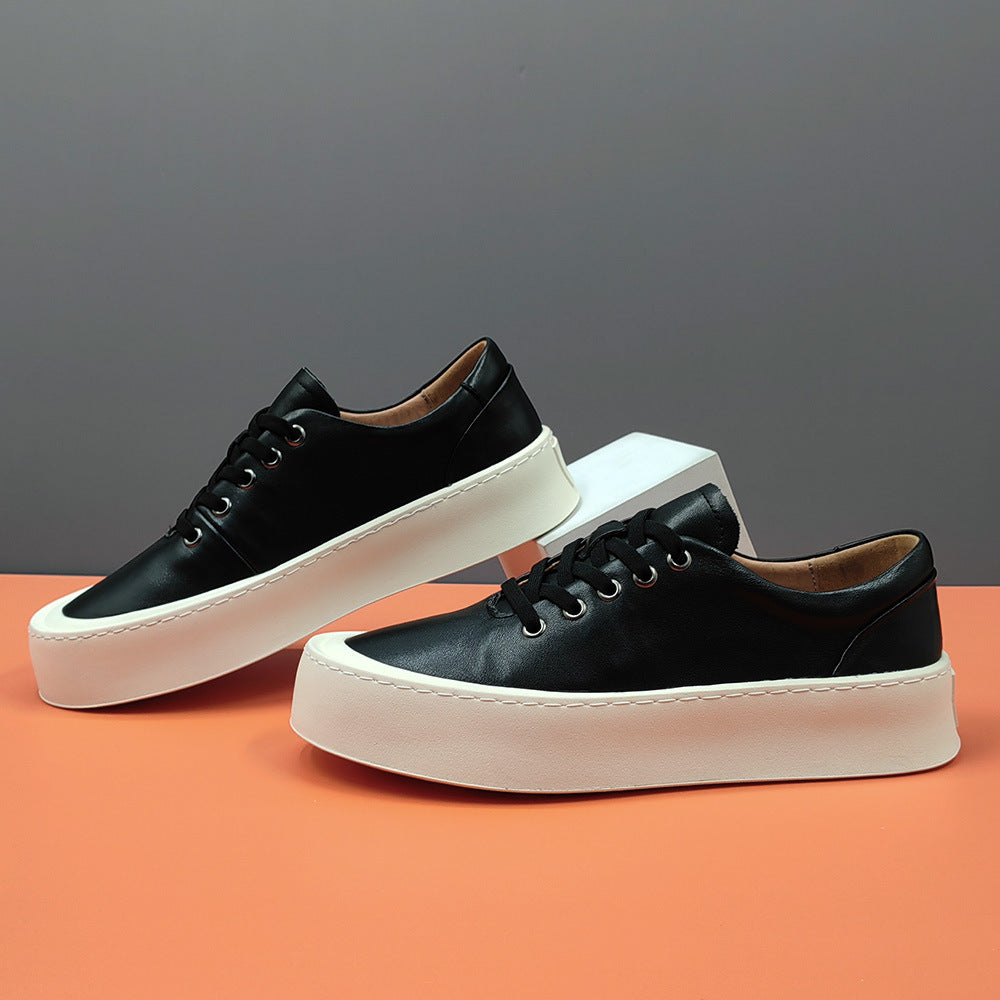 Men's Affordable Luxury Top Layer Cowhide Trendy Sneakers