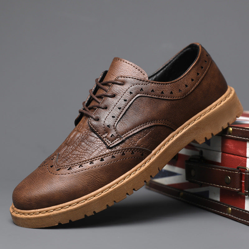 Men's Business Lightweight Driving Spring Breathable Leather Shoes