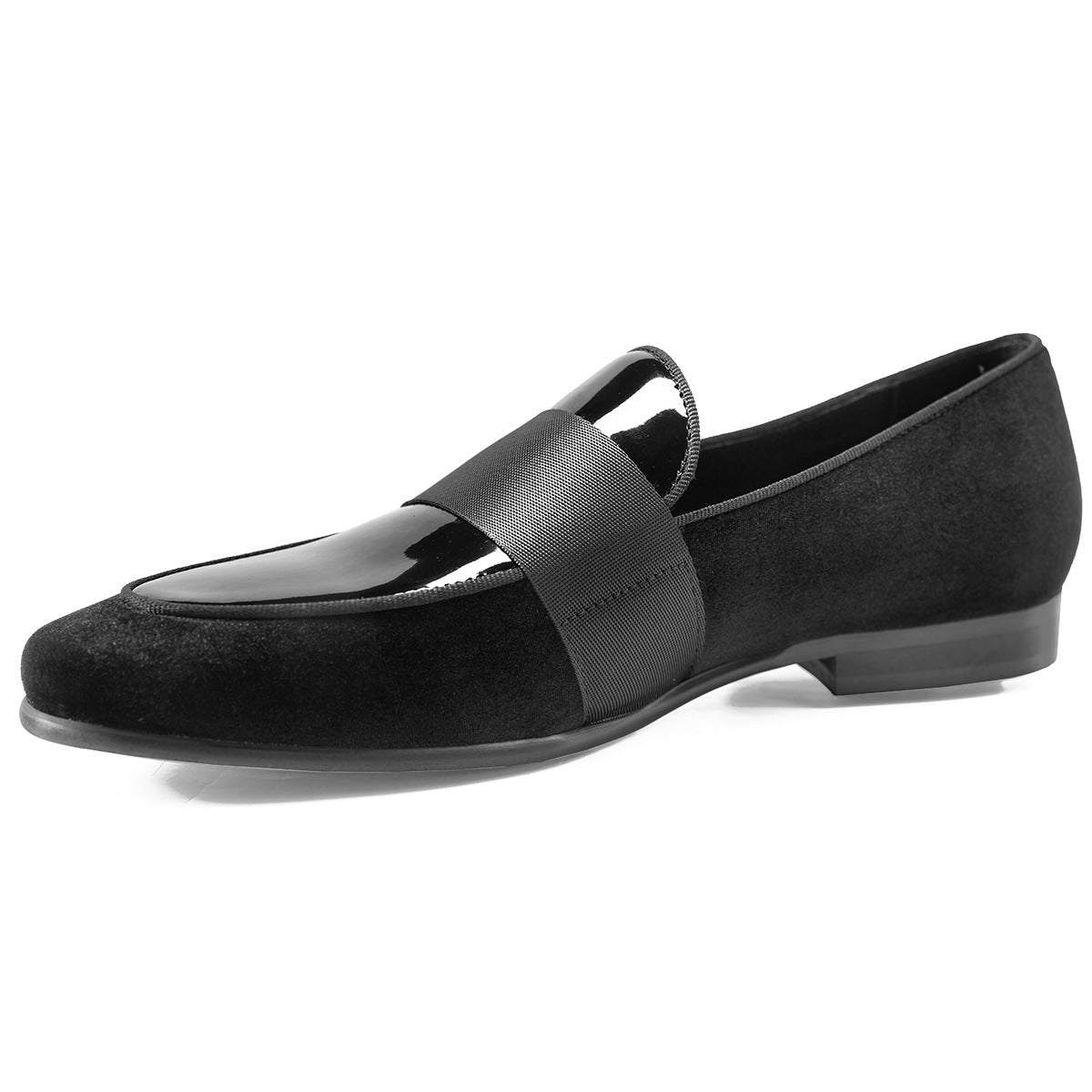 Men's Veet Patent Korean Business Round Leather Shoes