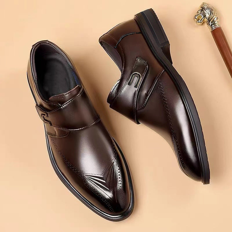 Men's Cowhide British Style Business Formal Wear Leather Shoes