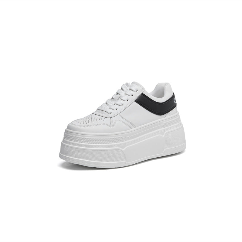 Women's Light Platform White Autumn Genuine Pure Casual Shoes