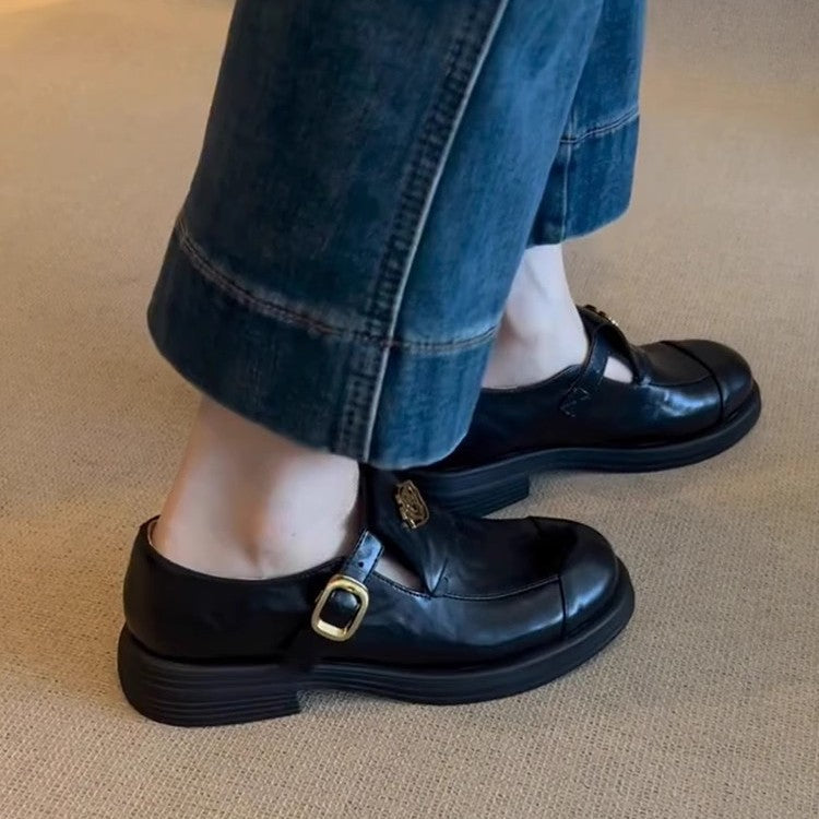 Women's Vintage Thick Bottom Chunky Height Increasing Loafers