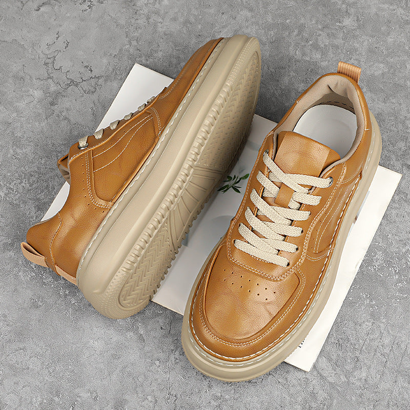 Men's Platform Lightweight Sports Retro Fashion Trendy Leather Shoes