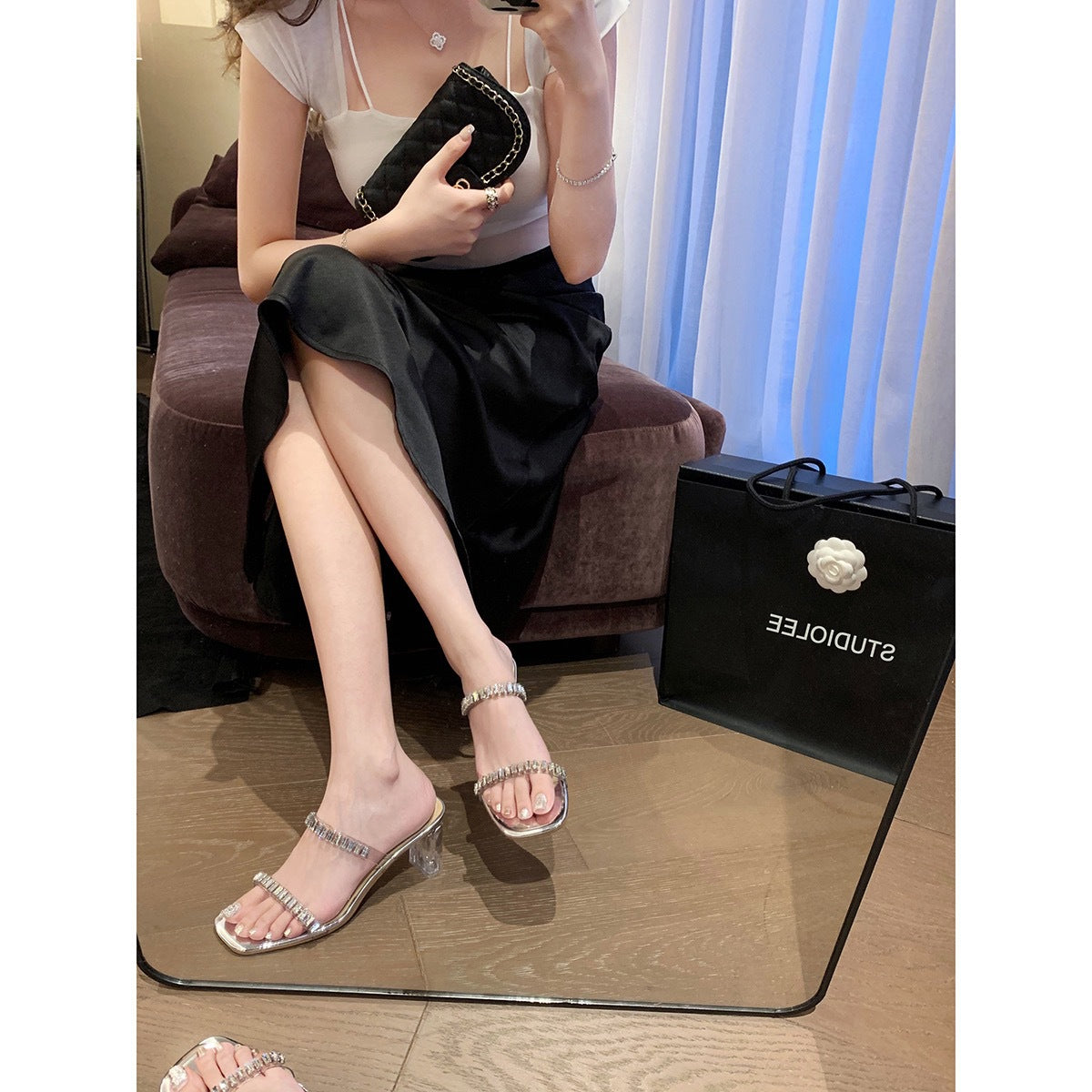 Women's Grape Mom Summer Exquisite Fairy Square Heels