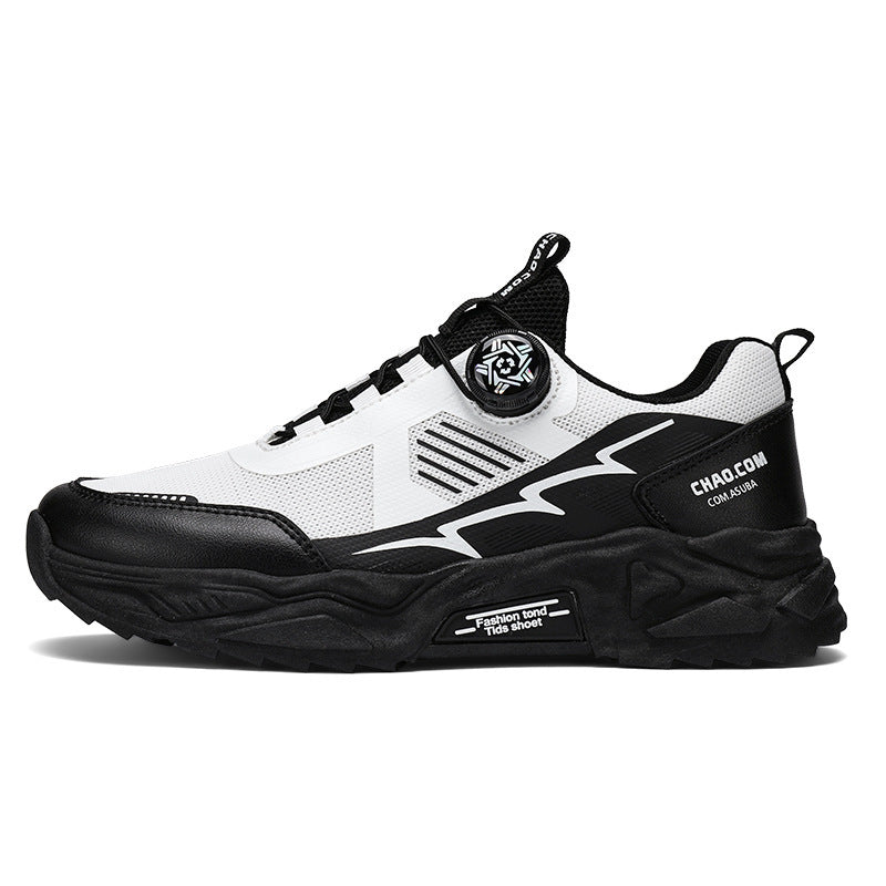 Men's Breathable Mesh Surface Sports Running White Sneakers