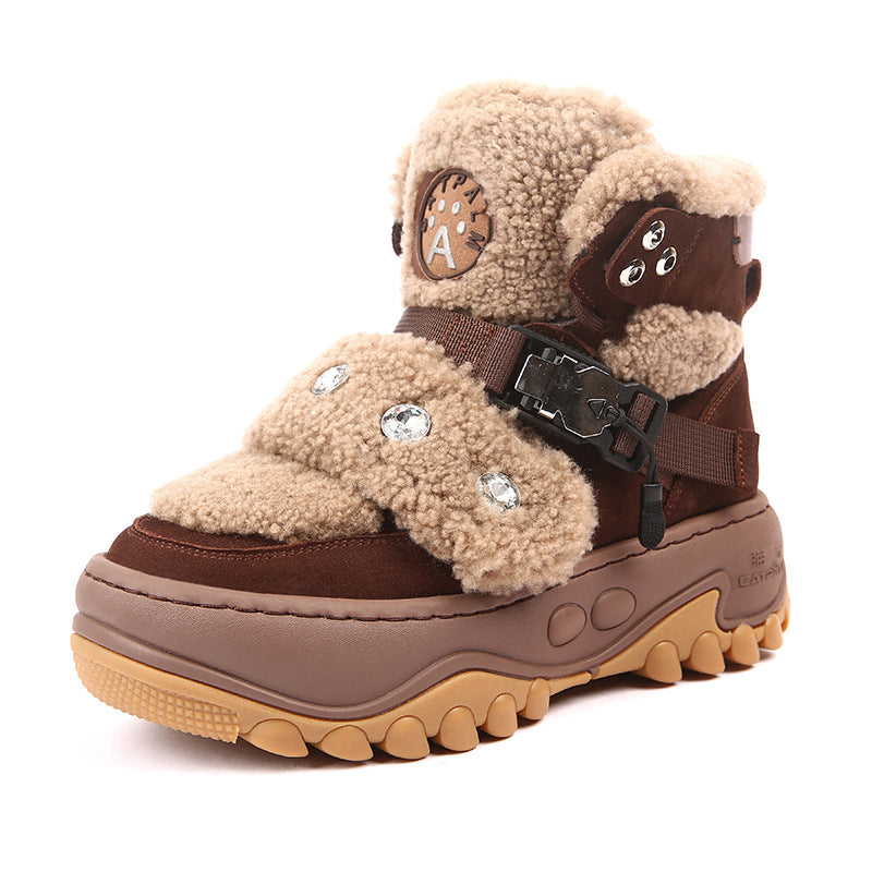 Women's Warm With Veet Winter Platform Dad Height Snow Boots