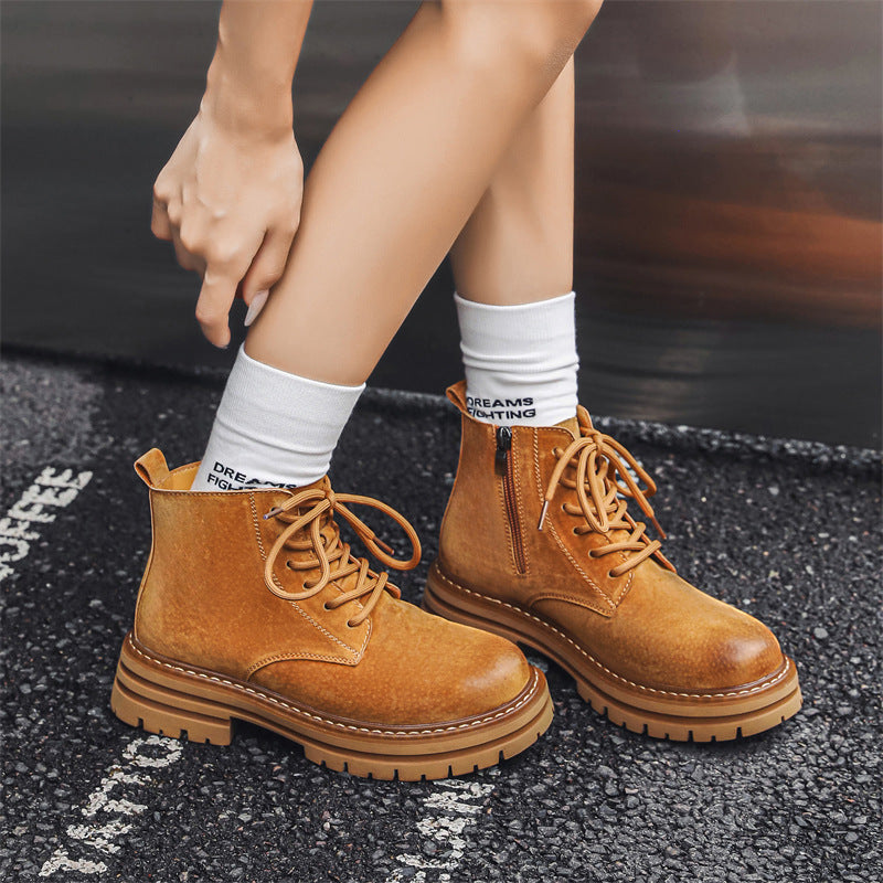 Women's & Men's Martin Summer British Retro Ankle Zip Boots