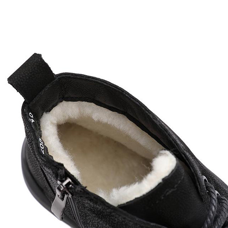 Men's Wool Real With Fleece Lining High Men's Shoes