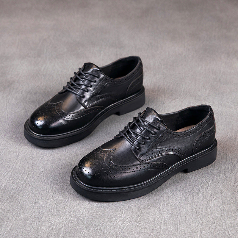 Women's Layer Cowhide Spring Genuine Soft Bottom Surface Loafers