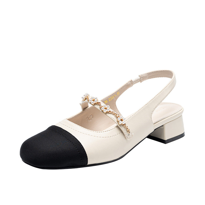 Women's Style Bead Necklace Strap Hollow Out Sandals