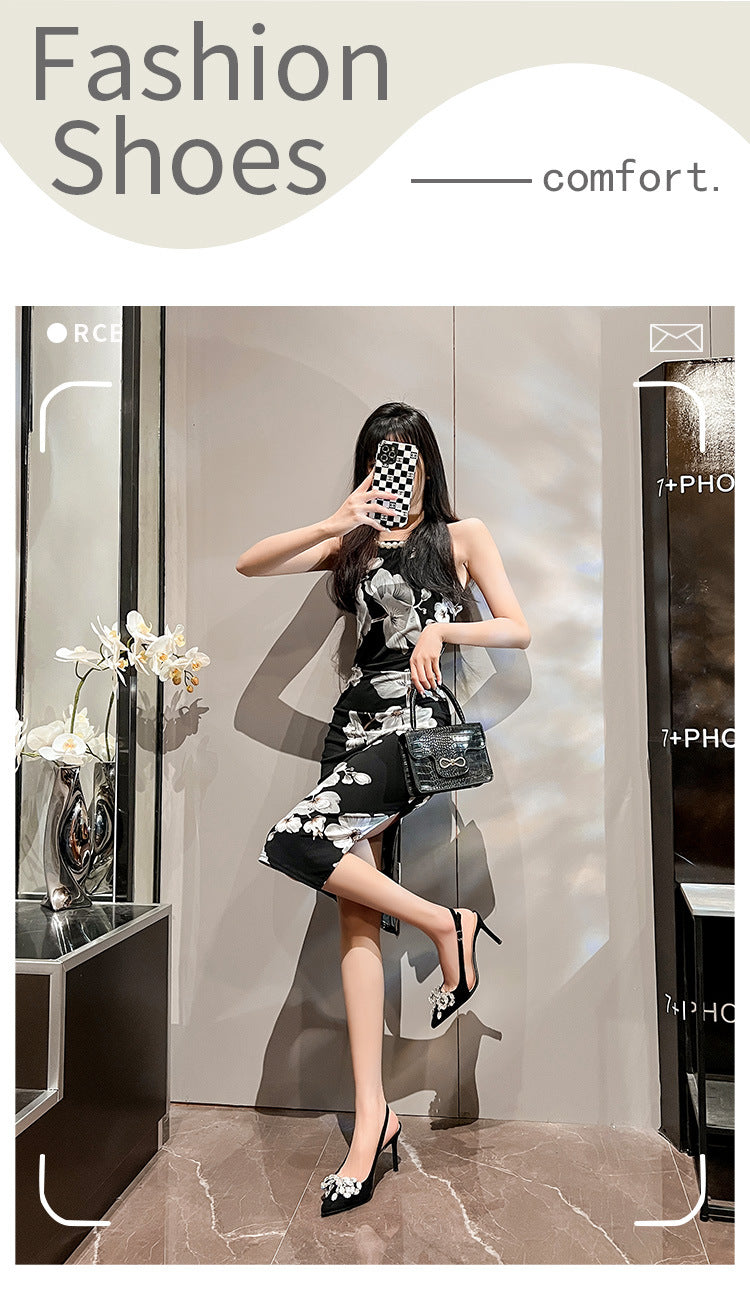 Stiletto Pointed Toe Cap Back Empty Heels