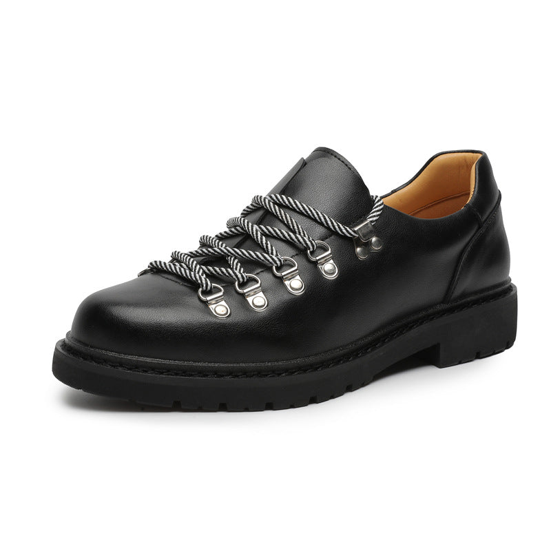 British Style Round Head Suede Derby Thick Casual Shoes