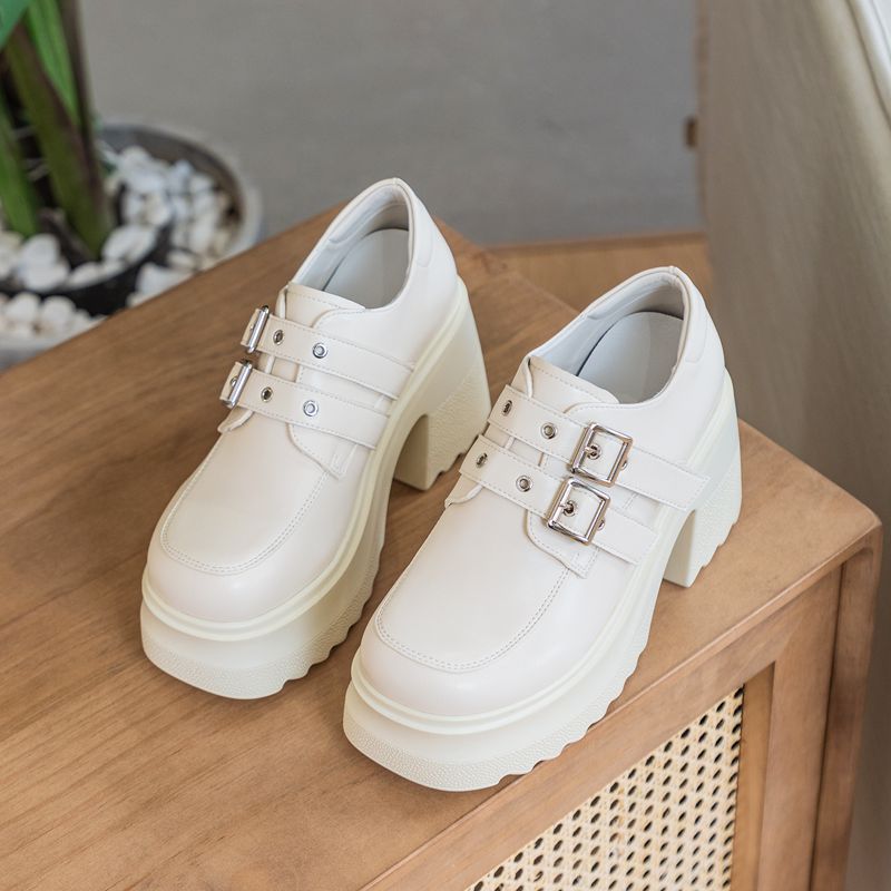 Women's Insole Small British Spring Platform Patent Loafers