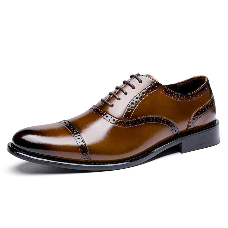 Men's Brogue Business Formal Wear British Style Leather Shoes