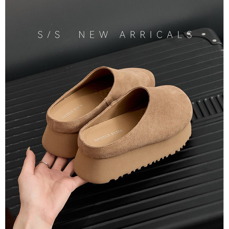 Women's Autumn Outer Wear Thick Bottom Retro Slippers