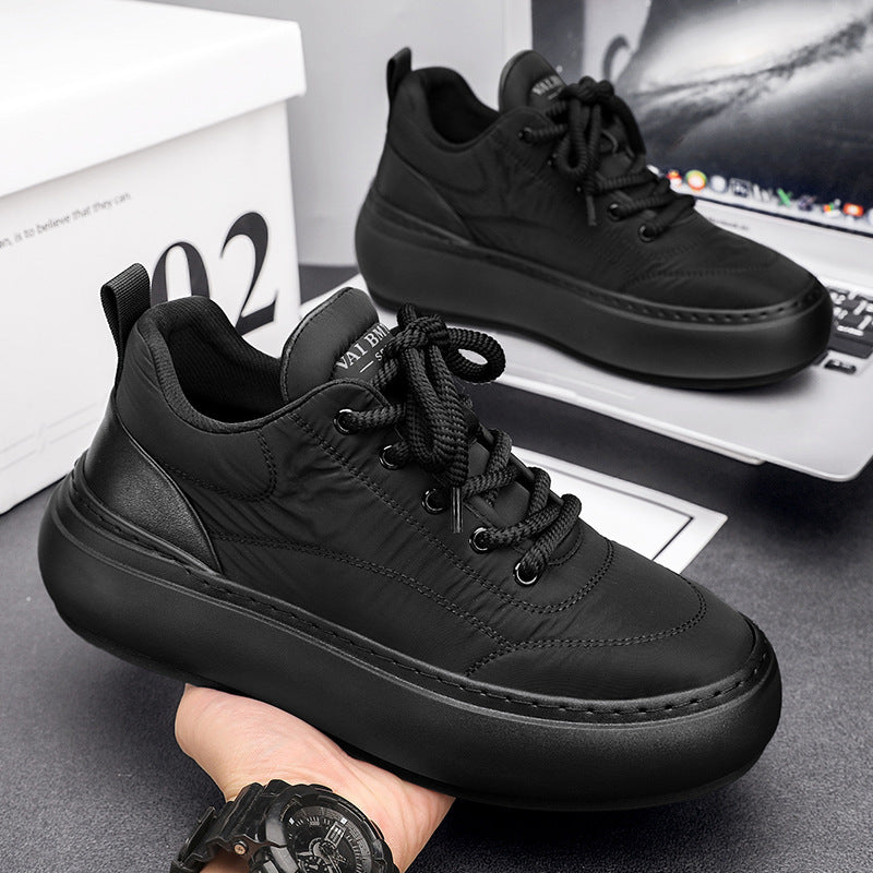 Men's Cloth Waterproof Warm Platform Elevator Board Casual Shoes