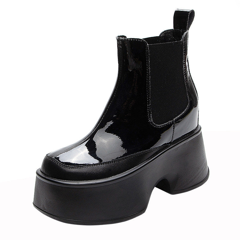 Women's Insole Chelsea Chunky Square Toe Vintage Boots