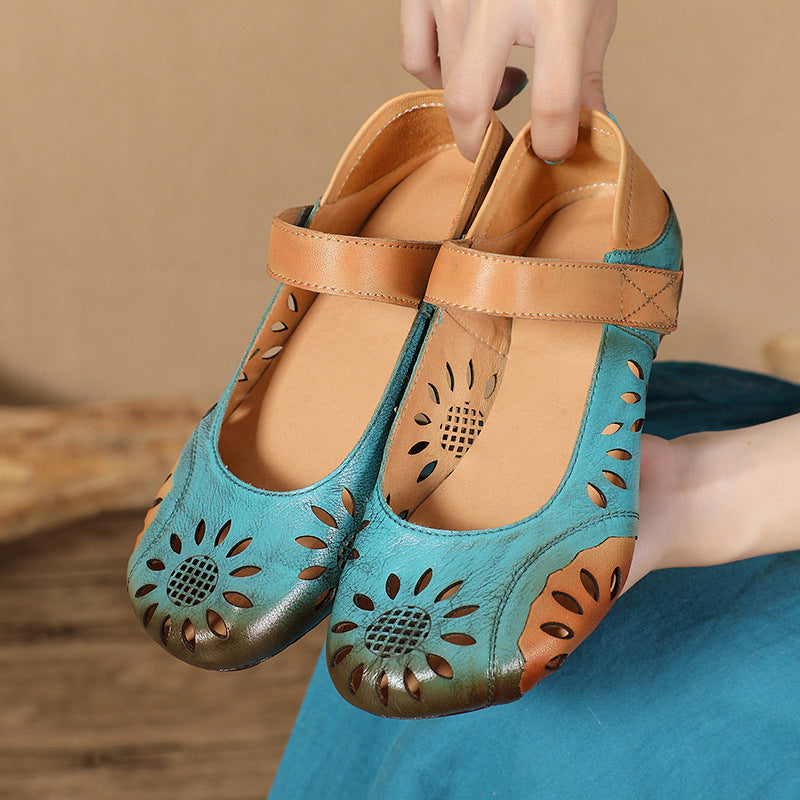 Women's Handmade Flat Hollowed Retro National Style Casual Shoes