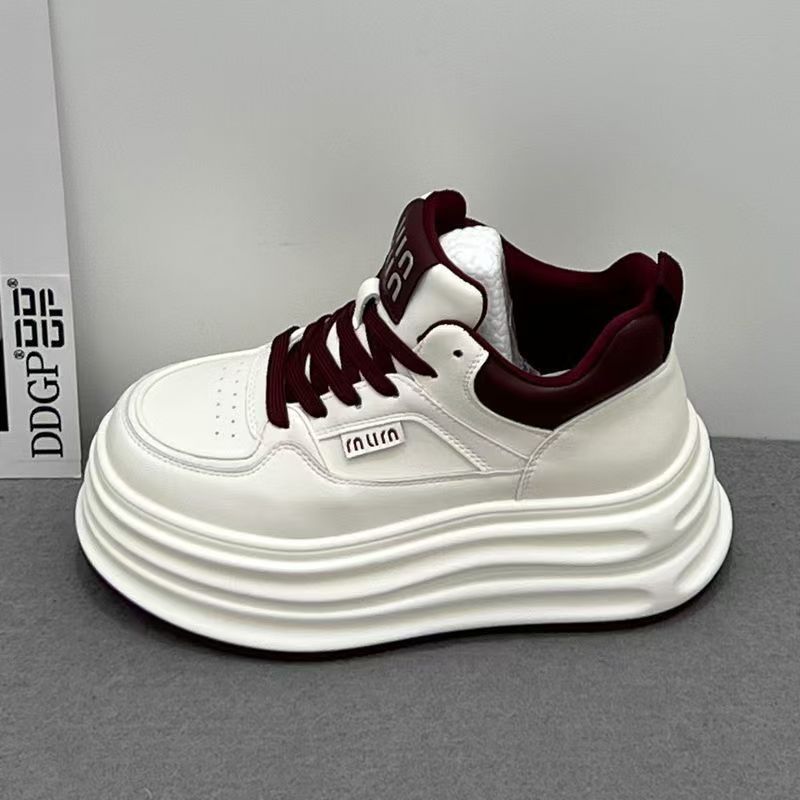 Women's Thick-soled Autumn Increased White Round Toe Casual Shoes