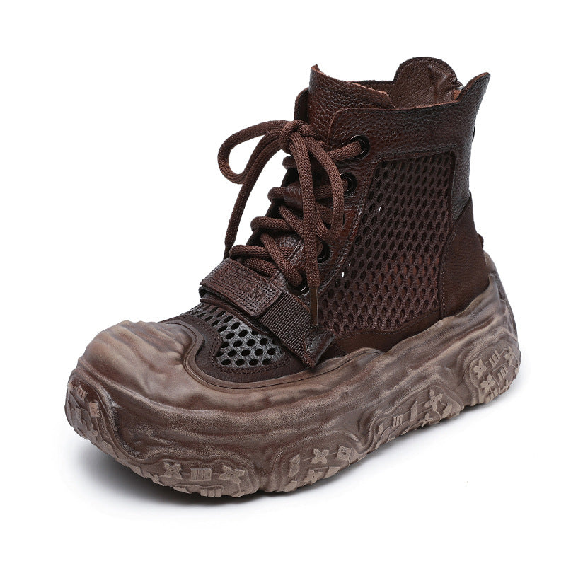 Women's Retro Ankle Genuine Thick Bottom Breathable Boots