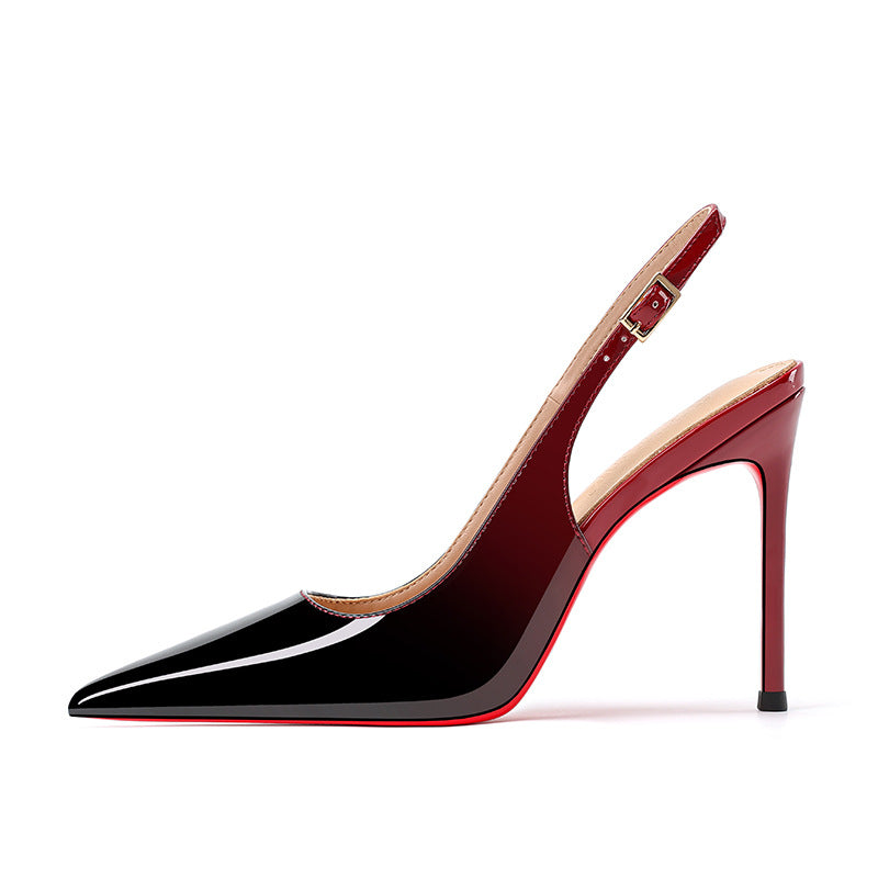 Back Empty Closed Toe Adult Lady Like Woman Style Heels