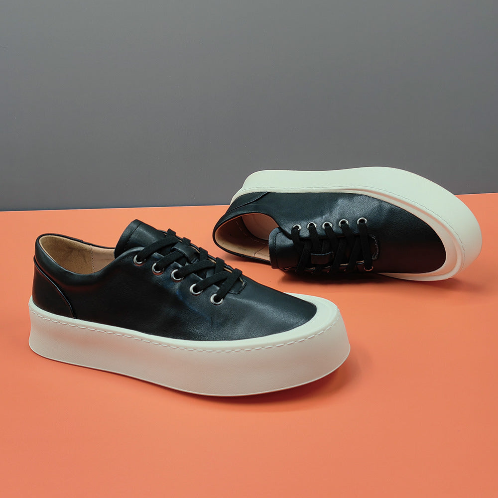 Men's Affordable Luxury Top Layer Cowhide Trendy Sneakers