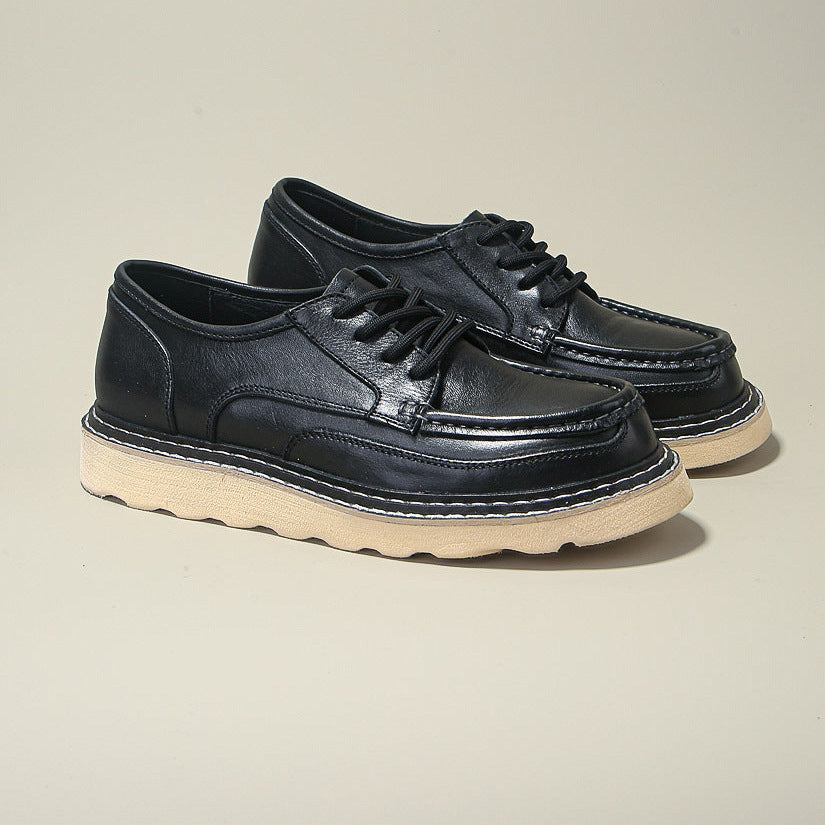 Men's Autumn Korean Style Genuine Fashion Versatile Men's Casual Leather Shoes