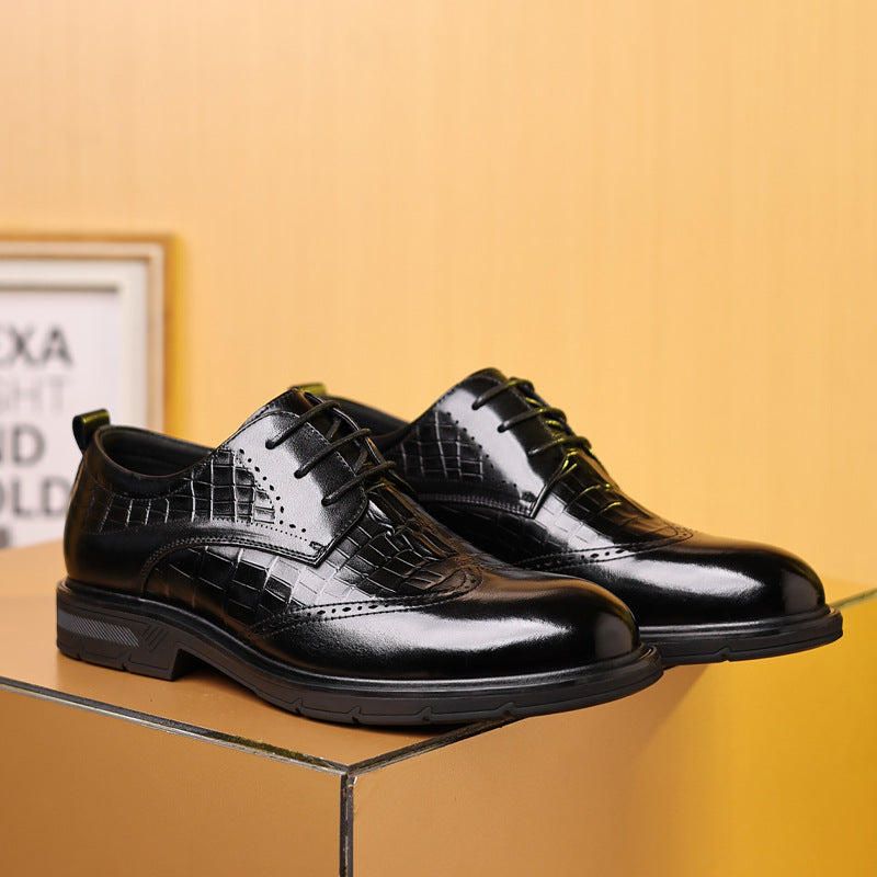 Men's Business Formal Wear Brogue British Style Leather Shoes
