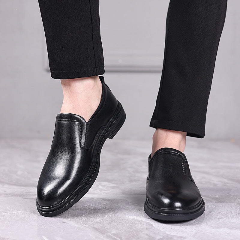 Men's Top Layer Cowhide Thick Bottom Soft Leather Shoes