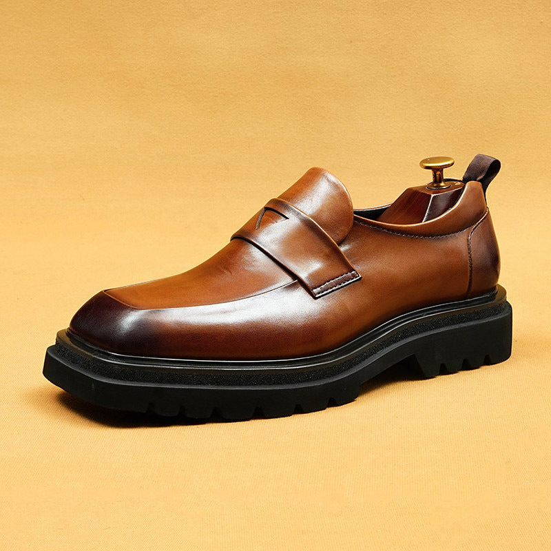 Men's Business Genuine England Style One Pedal Leather Shoes