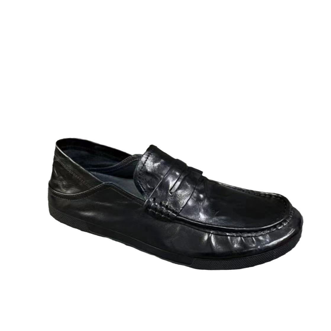 Men's Trendy Korean Versatile Slip-on Driving Genuine Casual Shoes