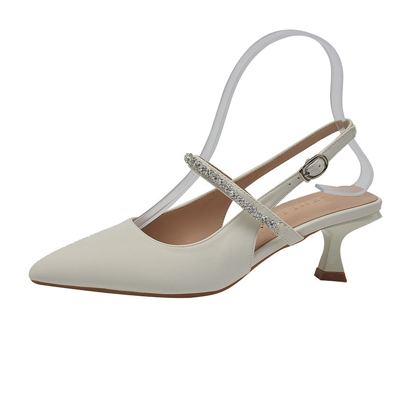 Women's High Back Empty Summer Closed Toe Heels
