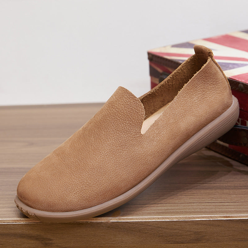 Men's Single Layer Frosted Cowhide Pumps Tendon Men's Shoes