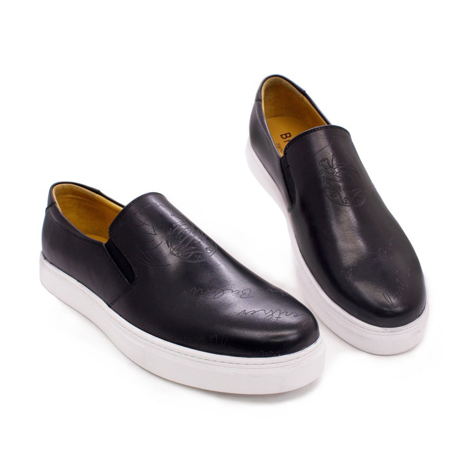Men's Trendy Authentic Comfortable Flat Slip-on Everyday Leather Shoes
