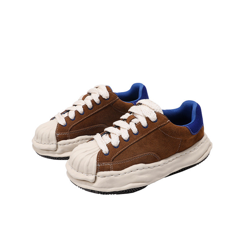 Women's Spring Shell Toe Thick Bottom Versatile Niche Sports Sneakers
