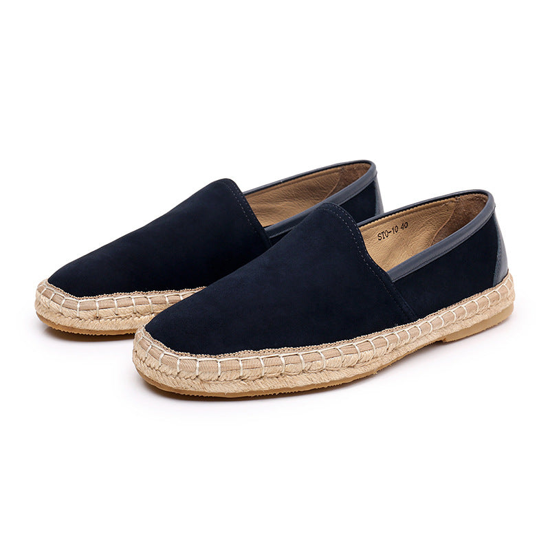 Men's Sheepskin Fisherman Flat Leisure Slip On Leather Shoes