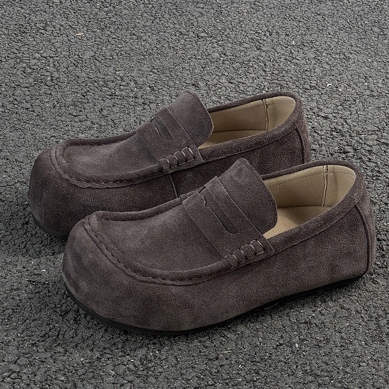 Men's Big Head All-inclusive Outer Wear Old Money Men's Casual Leather Shoes