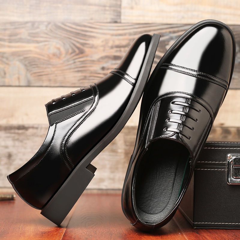 Men's Business Soft Bottom Black Fashion British Leather Shoes