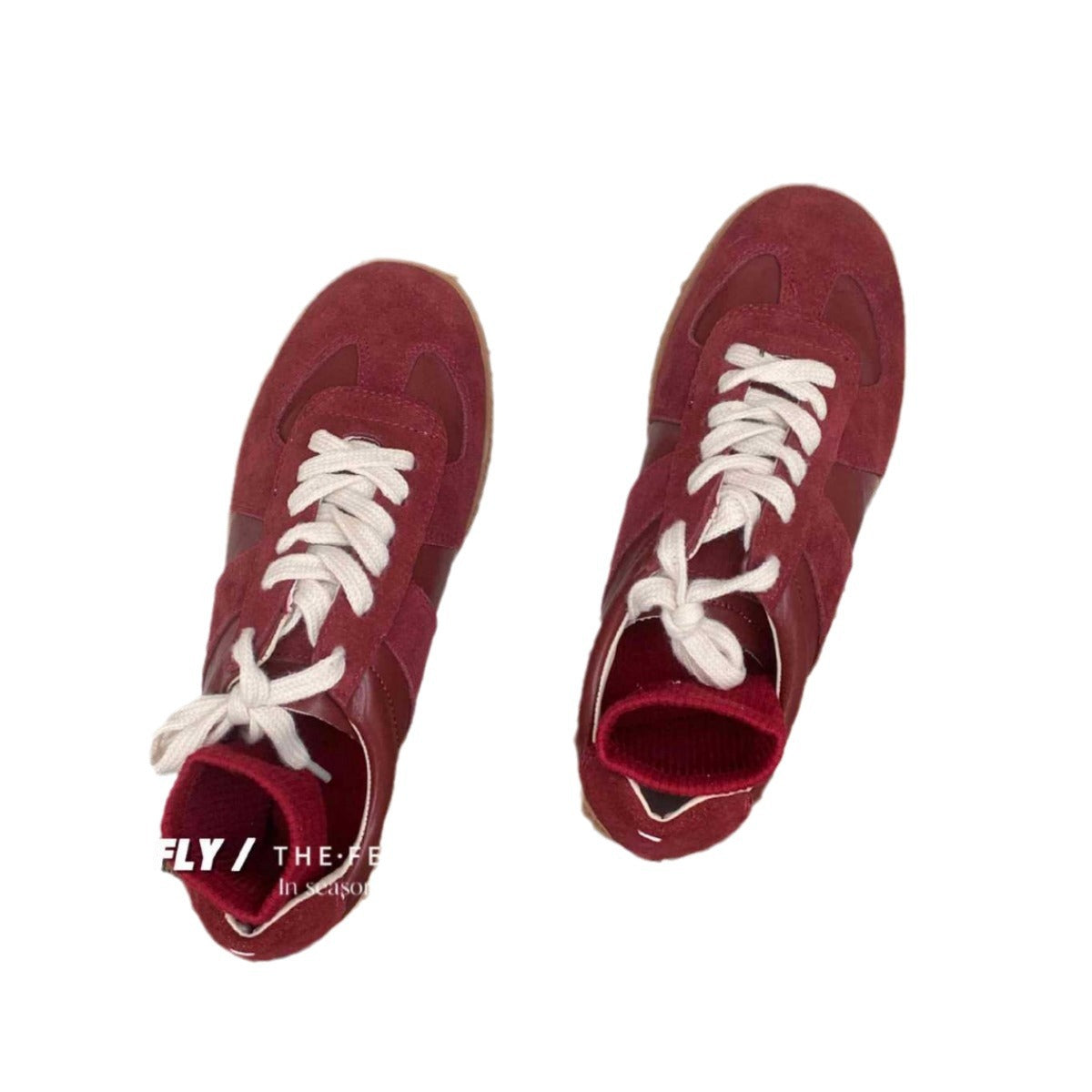Women's Training Spring Red Stitching Round Toe Sneakers