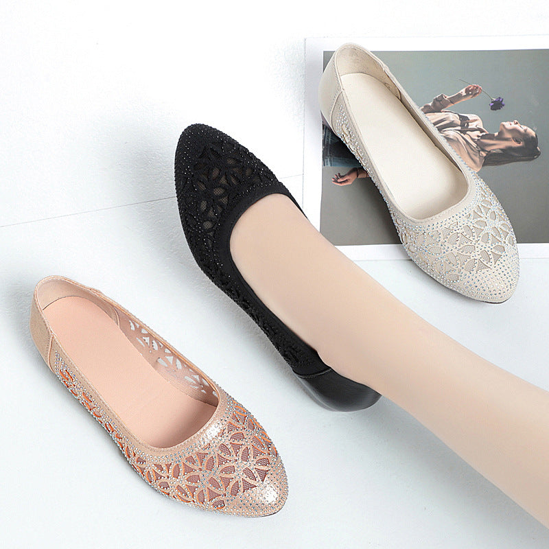 Women's Single Low Perforated Breathable Mesh Surface Casual Shoes