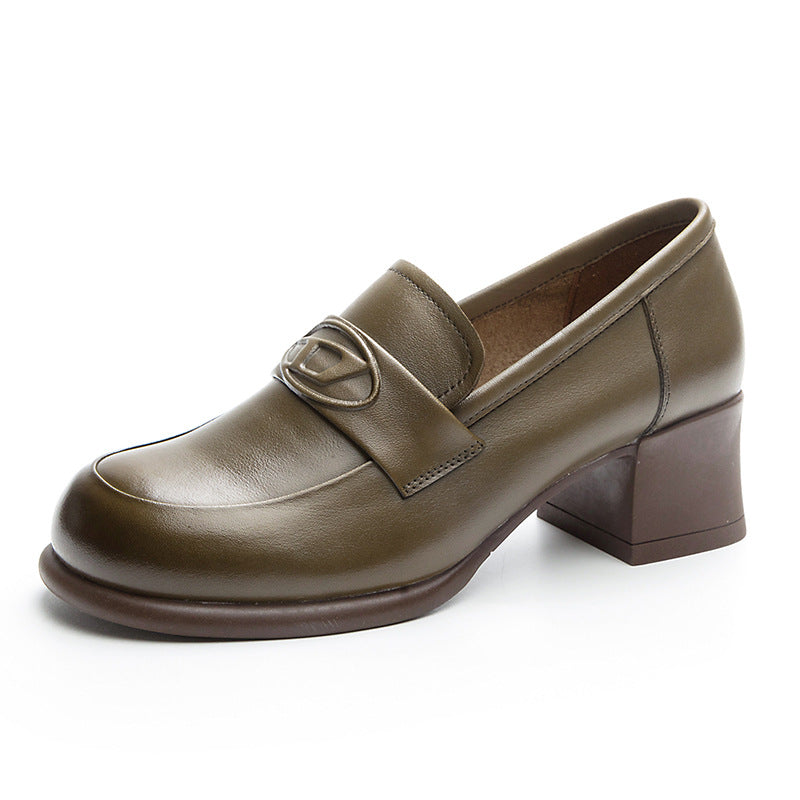 Women's Autumn Thin Thick Mid Soft Bottom Loafers